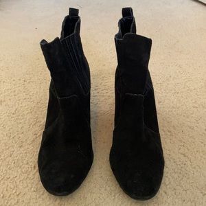 BCBGeneration black suede wedge booties